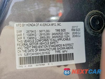 Zdjęcie 12 z 12 samochodu: 2017 ACURA MDX TECHNOLOGY VIN:5J8YD4H54HL001632 - miniatura