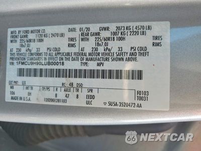 Zdjęcie 13 z 13 samochodu: 2020 FORD ESCAPE SEL VIN:1FMCU9H90LUB00018 - miniatura