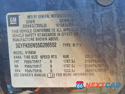 Zdjęcie 13 z 13 samochodu: 2005 CADILLAC ESCALADE ESV VIN:3GYFK66N55G286502 - miniatura