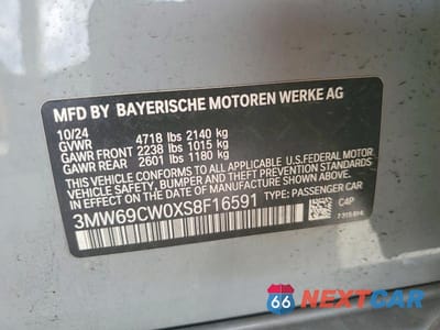 Zdjęcie 12 z 12 samochodu: 2025 BMW 330I VIN:3MW69CW0XS8F16591 - miniatura