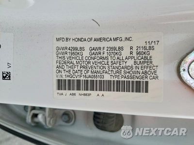 Zdjęcie 12 z 12 samochodu: 2018 HONDA ACCORD LX VIN:1HGCV1F16JA055103 - miniatura