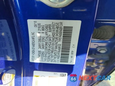 Zdjęcie 12 z 12 samochodu: 2018 HONDA ACCORD SPORT VIN:1HGCV1F35JA245122 - miniatura