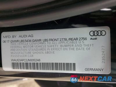 Zdjęcie 12 z 12 samochodu: 2018 AUDI A6 PREMIUM PLUS VIN:WAUG3AFC2JN005246 - miniatura