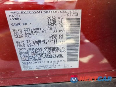 Zdjęcie 13 z 13 samochodu: 2018 NISSAN ROGUE SL VIN:5N1AT2MT1JC838805 - miniatura