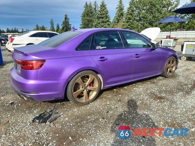 Trzecie zdjęcie samochodu z tyłu: 2019 AUDI S4 PRESTIGE VIN:WAUC4AF49KA074139 - miniatura