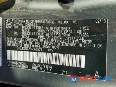 Zdjęcie 13 z 13 samochodu: 2013 TOYOTA SIENNA LE 7-PASSENGER VIN:5TDJK3DC2DS060224 - miniatura