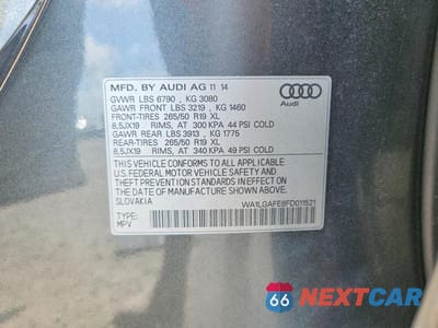 Zdjęcie 13 z 13 samochodu: 2015 AUDI Q7 PREMIUM PLUS VIN:WA1LGAFE8FD011521 - miniatura