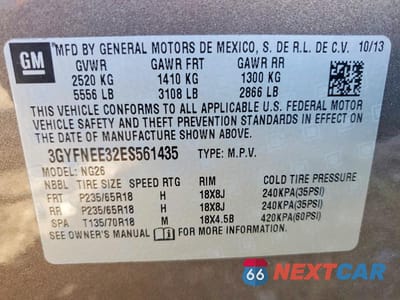 Zdjęcie 12 z 12 samochodu: 2014 CADILLAC SRX LUXURY COLLECTION VIN:3GYFNEE32ES561435 - miniatura