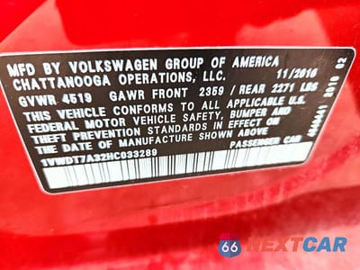 Zdjęcie 12 z 12 samochodu: 2017 VOLKSWAGEN PASSAT R-LINE VIN:1VWDT7A32HC033289 - miniatura