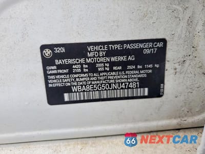 Zdjęcie 12 z 12 samochodu: 2018 BMW 320 XI VIN:WBA8E5G50JNU47481 - miniatura