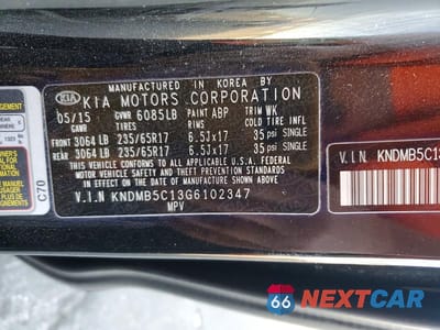 Zdjęcie 13 z 13 samochodu: 2016 KIA SEDONA LX VIN:KNDMB5C13G6102347 - miniatura