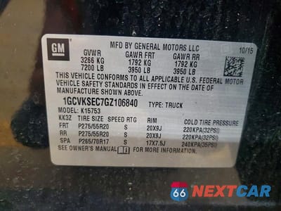 Zdjęcie 12 z 12 samochodu: 2016 CHEV SILVERADO VIN:1GCVKSEC7GZ106840 - miniatura