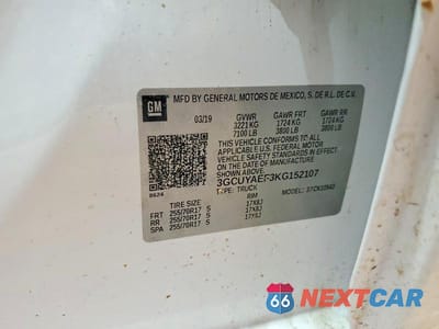 Zdjęcie 12 z 12 samochodu: 2019 CHEVROLET SILVERADO K1500 VIN:3GCUYAEF3KG152107 - miniatura