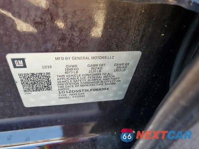 Zdjęcie 12 z 12 samochodu: 2020 CHEVROLET MALIBU LT VIN:1G1ZD5ST5LF064304 - miniatura