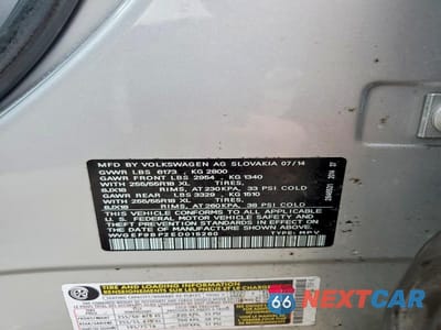 Zdjęcie 13 z 13 samochodu: 2014 VOLKSWAGEN TOUAREG V6 VIN:WVGEF9BP2ED015260 - miniatura