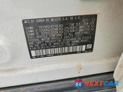 Zdjęcie 13 z 13 samochodu: 2023 HONDA HR-V EXL VIN:3CZRZ1H77PM737637 - miniatura
