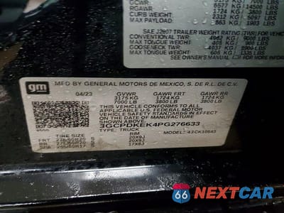 Zdjęcie 12 z 12 samochodu: 2023 CHEVROLET SILVERADO K1500 LT-L VIN:3GCPDKEK4PG276633 - miniatura