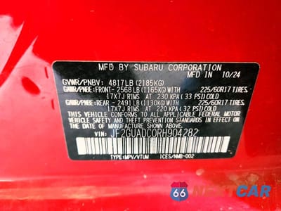 Zdjęcie 13 z 13 samochodu: 2024 SUBARU CROSSTREK PREMIUM VIN:JF2GUADC0RH904282 - miniatura