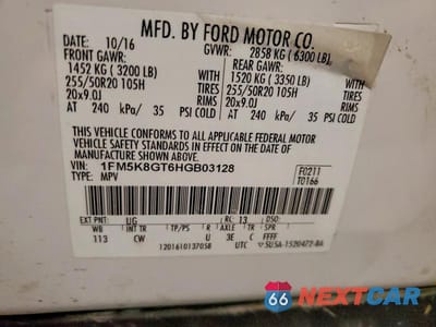 Zdjęcie 13 z 13 samochodu: 2017 FORD EXPLORER SPORT VIN:1FM5K8GT6HGB03128 - miniatura
