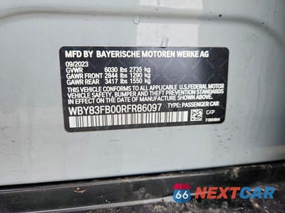 Zdjęcie 12 z 12 samochodu: 2024 BMW I4 XDRIVE 40 VIN:WBY83FB00RFR86097 - miniatura