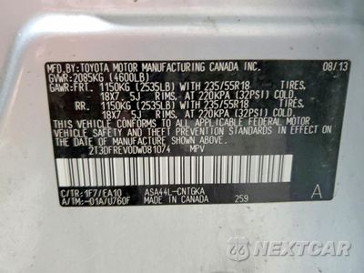 Zdjęcie 13 z 13 samochodu: 2013 TOYOTA RAV4 LIMITED VIN:2T3DFREV0DW081074 - miniatura