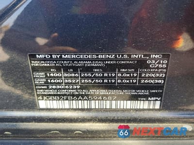 Zdjęcie 14 z 14 samochodu: 2010 MERCEDES-BENZ ML 350 BLUETEC VIN:4JGBB2FB6AA594687 - miniatura