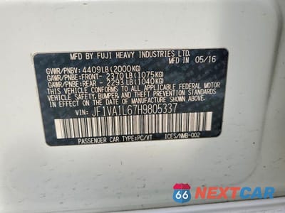 Zdjęcie 12 z 12 samochodu: 2017 SUBARU WRX LIMITED VIN:JF1VA1L67H9805337 - miniatura
