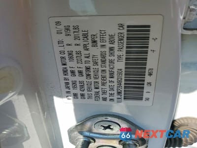 Zdjęcie 12 z 12 samochodu: 2009 HONDA ACCORD LXP VIN:JHMCP26449C015934 - miniatura