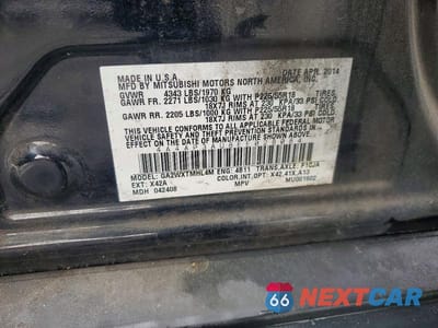 Zdjęcie 12 z 12 samochodu: 2014 MITSUBISHI OUTLANDER SPORT ES VIN:4A4AP3AU8EE028084 - miniatura