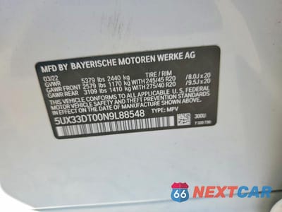 Zdjęcie 13 z 13 samochodu: 2022 BMW X4 XDRIVE30I VIN:5UX33DT00N9L88548 - miniatura