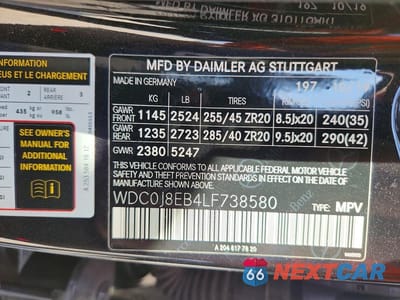 Zdjęcie 13 z 13 samochodu: 2020 MERCEDES-BENZ GLC COUPE 300 4MATIC VIN:WDC0J8EB4LF738580 - miniatura