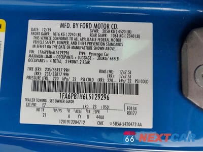 Zdjęcie 12 z 12 samochodu: 2020 FORD MUSTANG VIN:1FA6P8TH6L5129296 - miniatura