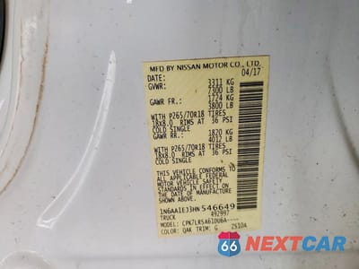 Zdjęcie 12 z 12 samochodu: 2017 NISSAN TITAN S VIN:1N6AA1EJ3HN546649 - miniatura