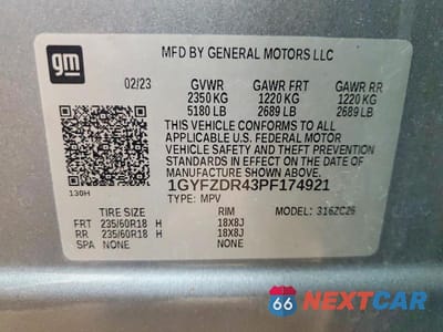 Zdjęcie 13 z 13 samochodu: 2023 CADILLAC XT4 PREMIUM LUXURY VIN:1GYFZDR43PF174921 - miniatura