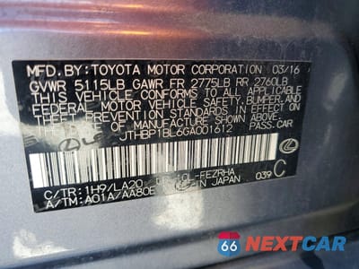 Zdjęcie 12 z 13 samochodu: 2016 LEXUS GS F BASE VIN:JTHBP1BL6GA001612 - miniatura