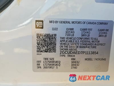 Zdjęcie 12 z 12 samochodu: 2023 CHEVROLET SILVERADO K1500 VIN:2GCUDAED7P1113854 - miniatura