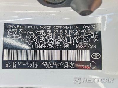 Zdjęcie 12 z 12 samochodu: 2023 TOYOTA COROLLA LE VIN:JTDB4MEE0P3012389 - miniatura