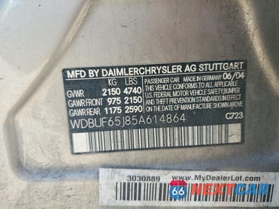Zdjęcie 12 z 12 samochodu: 2005 MERCEDES-BENZ E 320 VIN:WDBUF65J85A614864 - miniatura