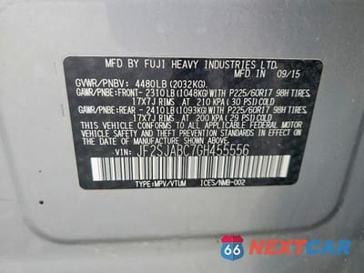 Zdjęcie 13 z 13 samochodu: 2016 SUBARU FORESTER 2.5I VIN:JF2SJABC7GH455556 - miniatura