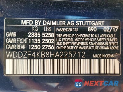 Zdjęcie 12 z 12 samochodu: 2017 MERCEDES-BENZ E 300 4MATIC VIN:WDDZF4KB8HA225712 - miniatura