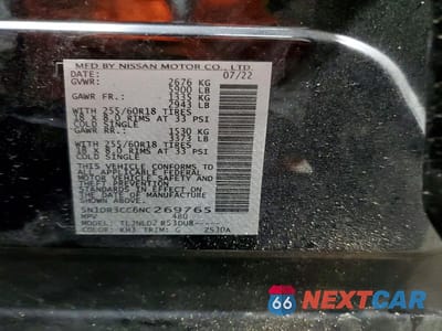 Zdjęcie 14 z 14 samochodu: 2022 NISSAN PATHFINDER SL VIN:5N1DR3CC6NC269765 - miniatura