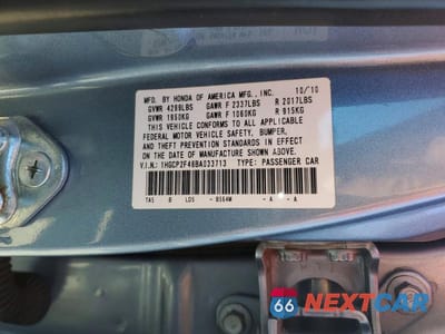 Zdjęcie 12 z 12 samochodu: 2011 HONDA ACCORD LXP VIN:1HGCP2F46BA033713 - miniatura