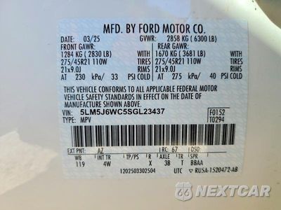 Zdjęcie 13 z 13 samochodu: 2025 LINCOLN AVIATOR VIN:5LM5J6WC5SGL23437 - miniatura