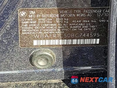 Zdjęcie 10 z 10 samochodu: 2011 BMW 528 I VIN:WBAFR1C50BC744595 - miniatura