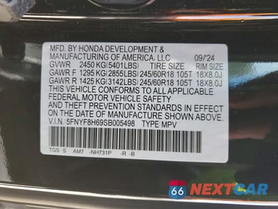 Zdjęcie 13 z 13 samochodu: 2025 HONDA PASSPORT TRAIL SPORT VIN:5FNYF8H69SB005498 - miniatura