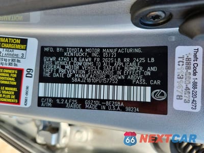 Zdjęcie 12 z 12 samochodu: 2023 LEXUS ES 350 VIN:58AJZ1B10PU157752 - miniatura