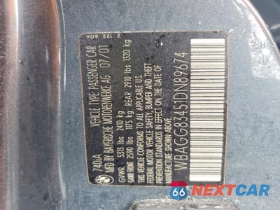 Zdjęcie 12 z 13 samochodu: 2001 BMW 740 I AUTOMATIC VIN:WBAGG83451DN89674 - miniatura