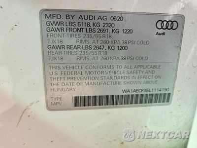 Zdjęcie 13 z 13 samochodu: 2020 AUDI Q3 PREMIUM VIN:WA1AECF35L1114190 - miniatura