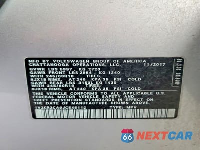 Zdjęcie 14 z 14 samochodu: 2018 VOLKSWAGEN ATLAS SE VIN:1V2KR2CA9JC545112 - miniatura