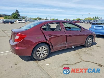 Trzecie zdjęcie samochodu z tyłu: 2012 HONDA CIVIC LX VIN:19XFB2F59CE365629 - miniatura